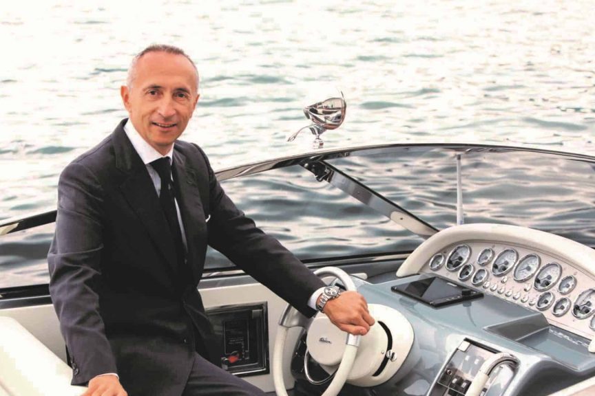 CEO Of Ferretti Group Alberto Gallasi In Riva Boat 01