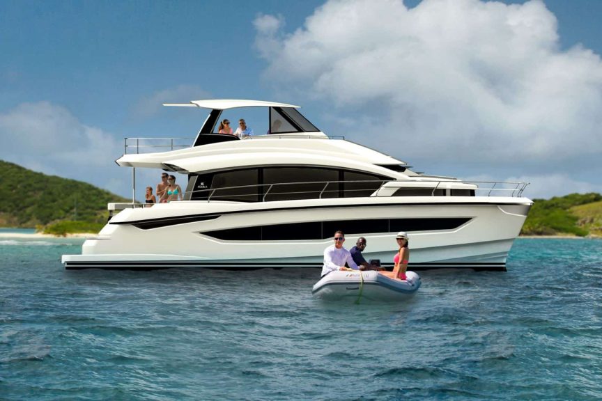 Aquila 54 Power Catamaran Side View 01