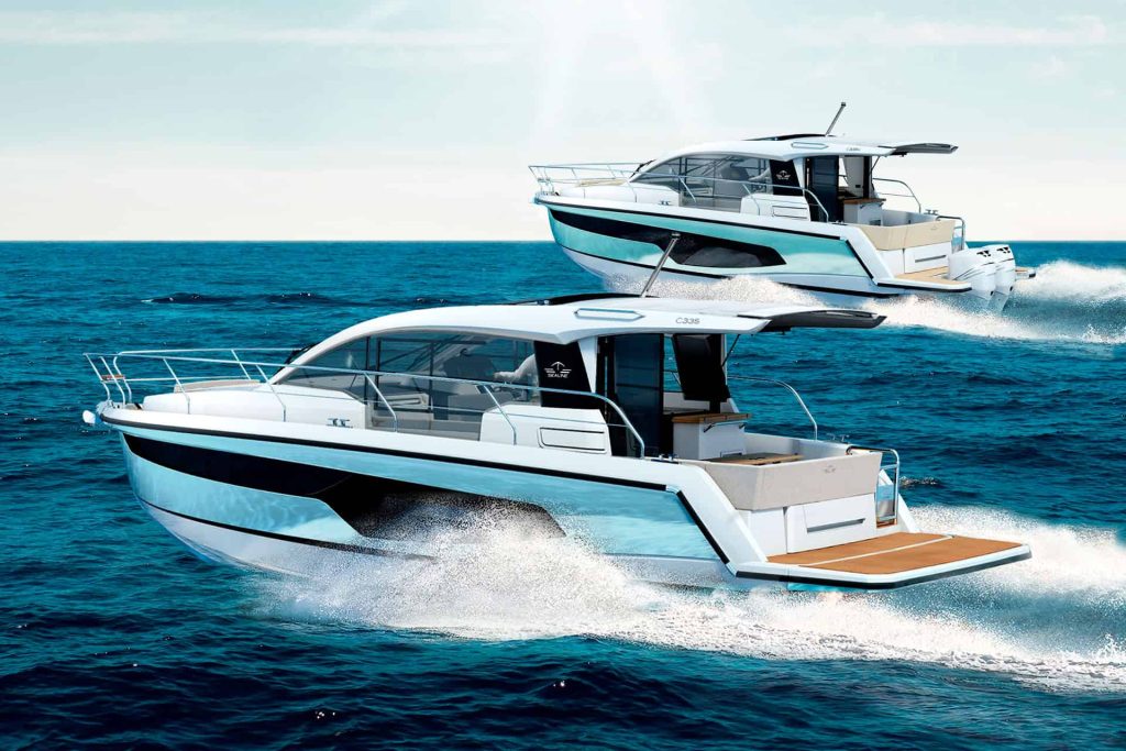 This is photo of a Sealine C335 and C335v