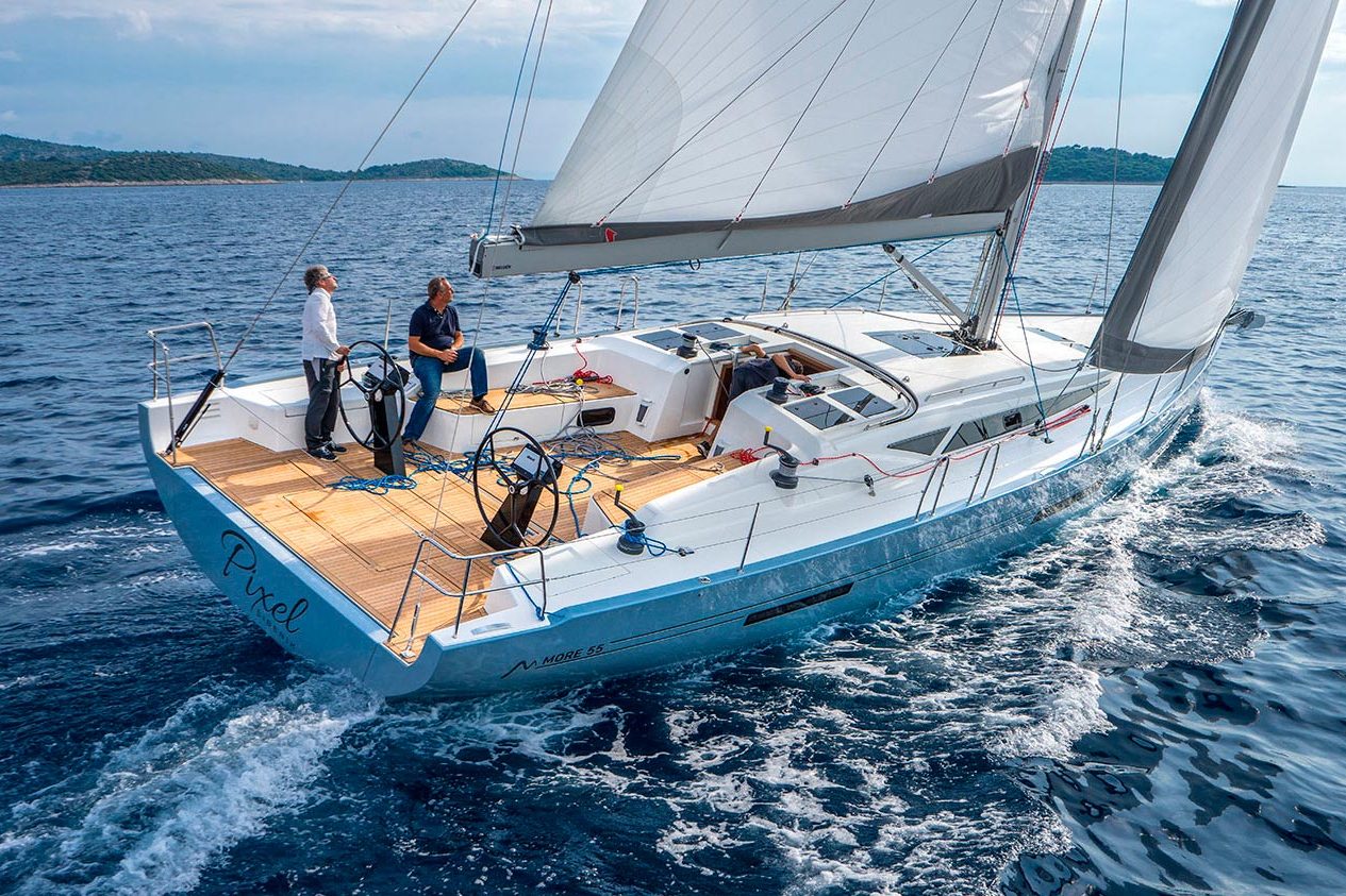 This is photo of a sailing boat More 55 sailing
