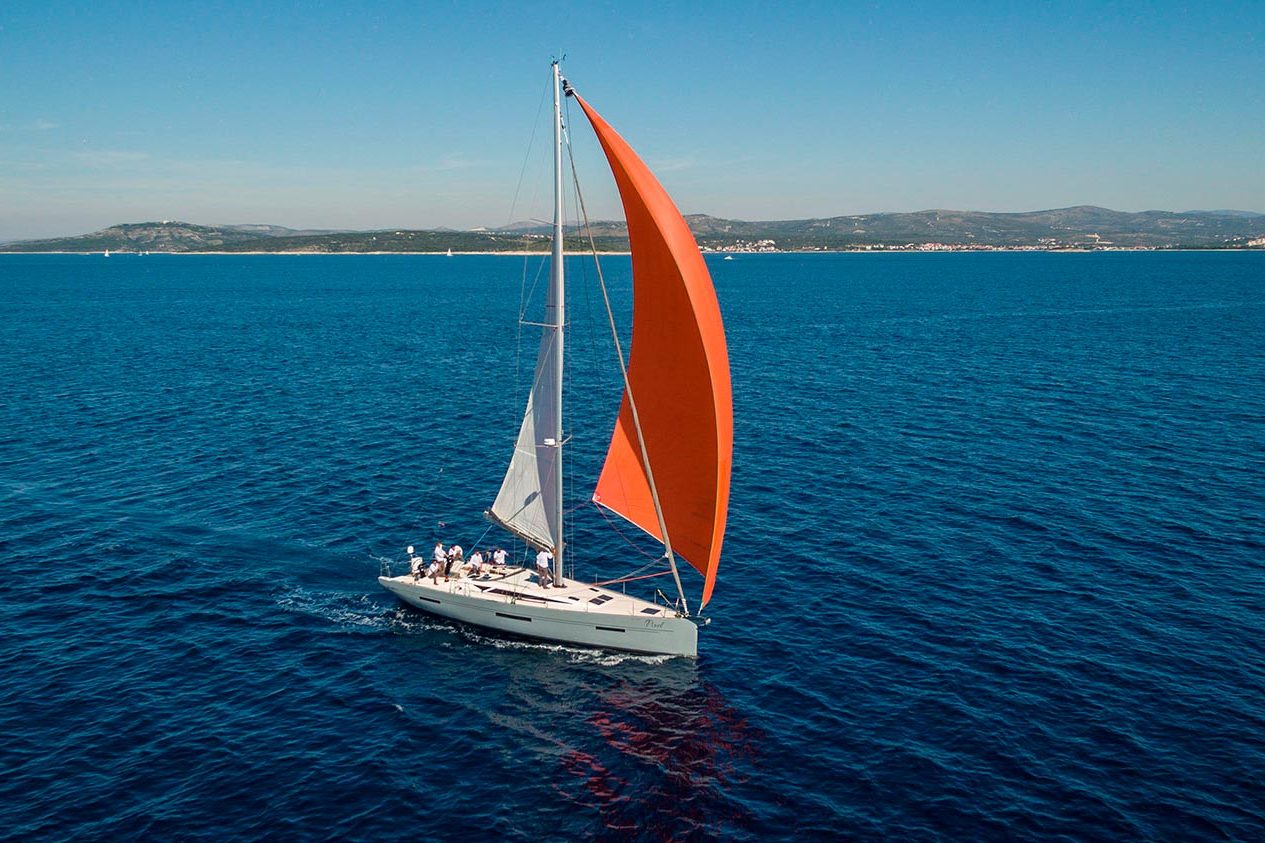 This is photo of a sailing boat More 55 at regatta