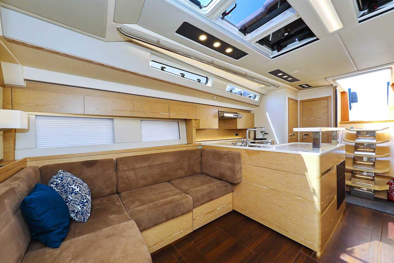 This is photo of a sailing boat Hanse 588 saloon