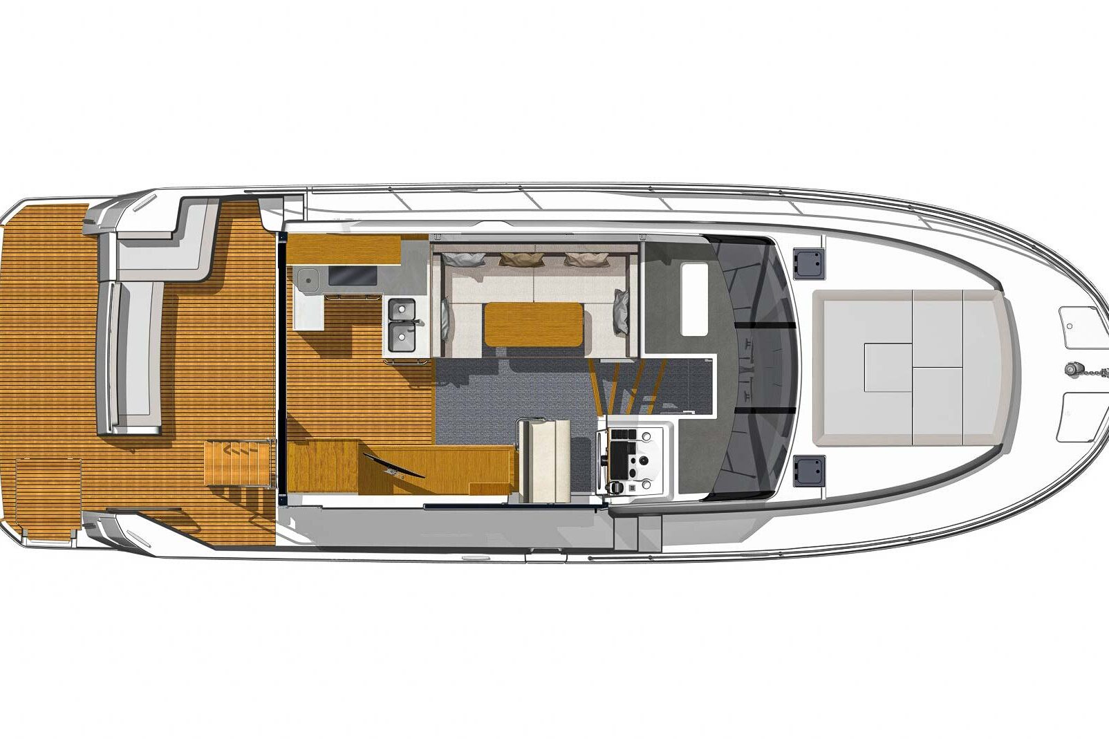 Motor boat Swift Trawler 41 layout cabins