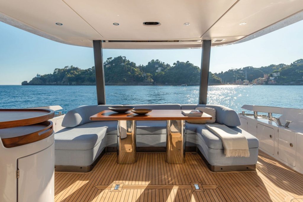 This is a photography of Azimut 68 Cockpit
