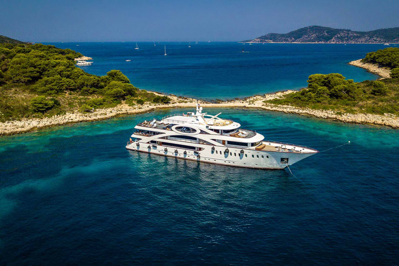 Luxury yacht Olimp aereal