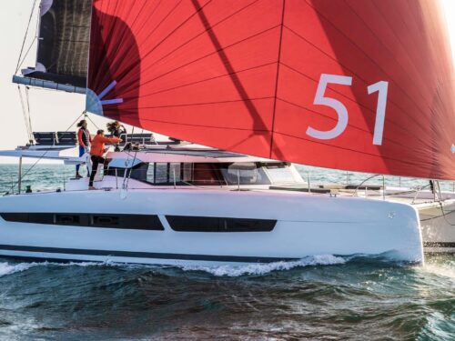 Luxury catamaran Aura 51 sailing