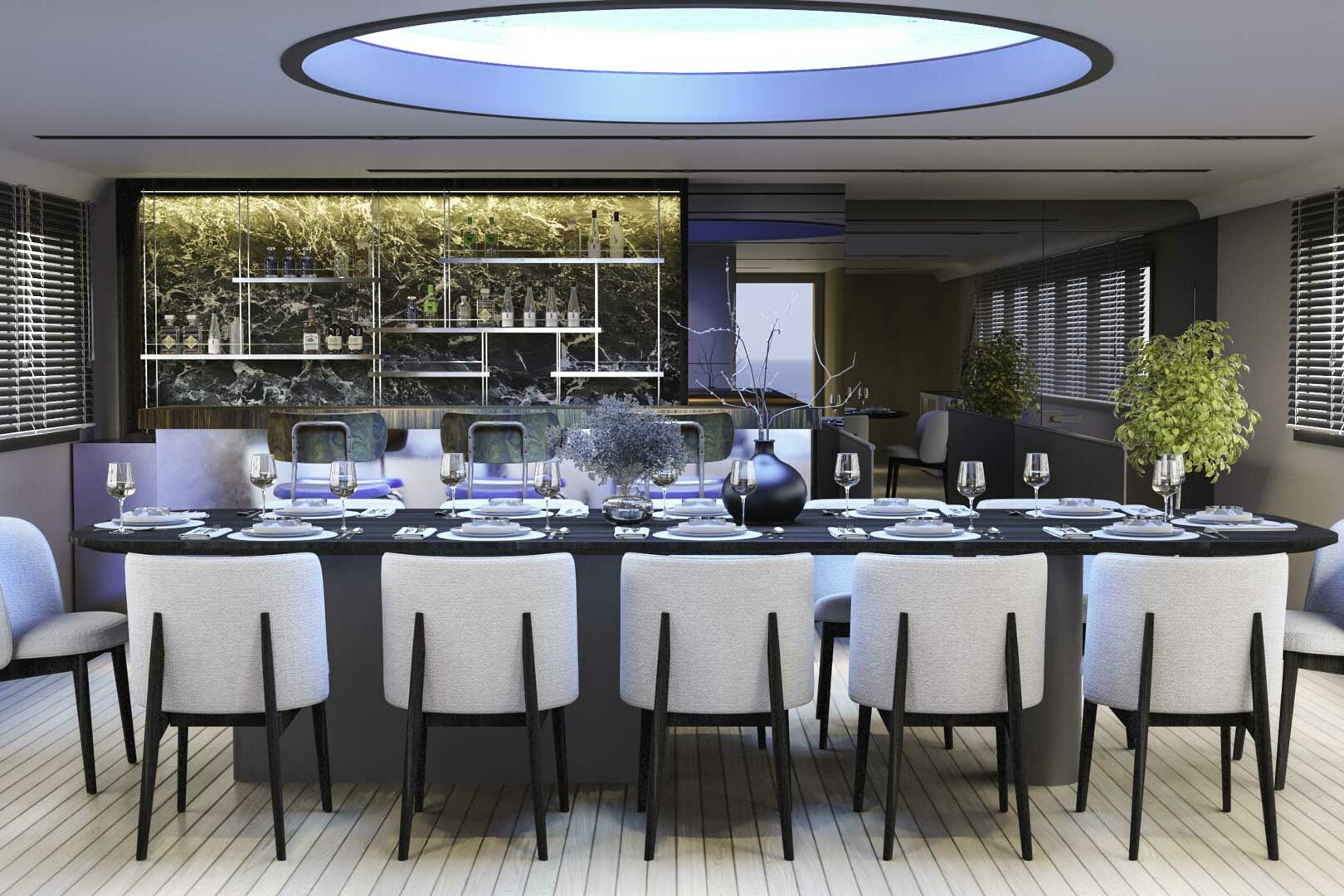 Anetta inside dining area