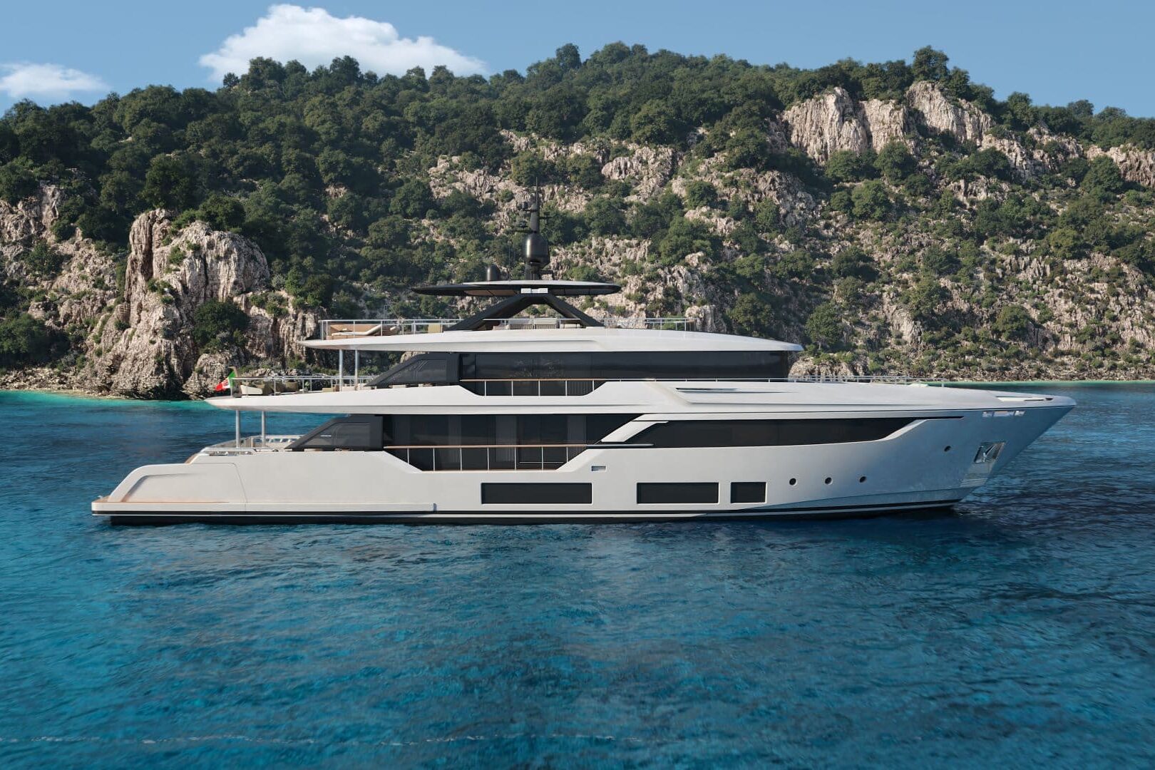 Superyacht Custom Line Navetta 38 at anchor