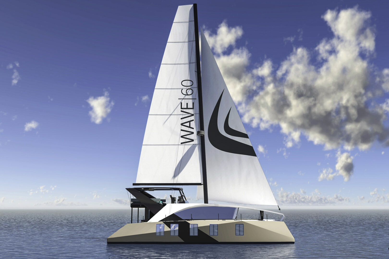 Luxury catamaran Wave 60 sailing