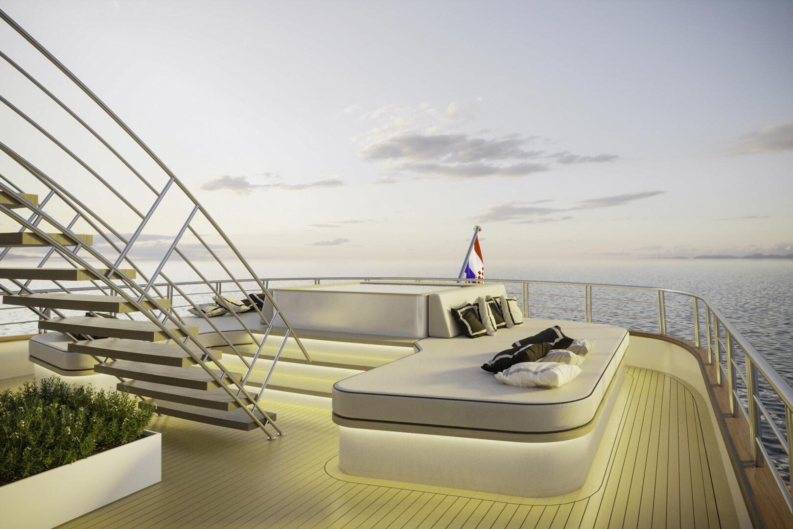 Luxury yachts Excellence Adria 2. deck view