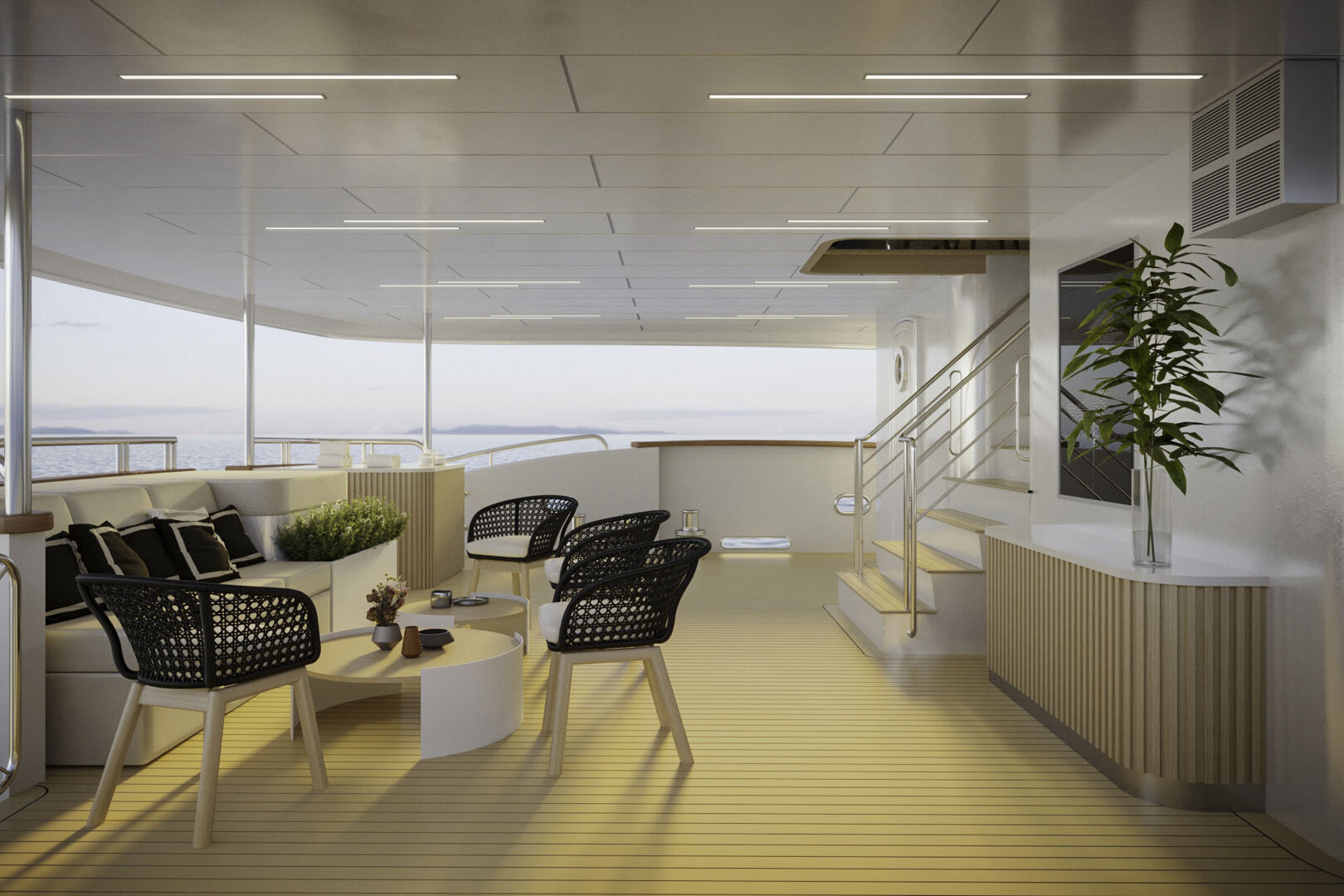 Luxury yachts Excellence Adria 2. deck sitting area