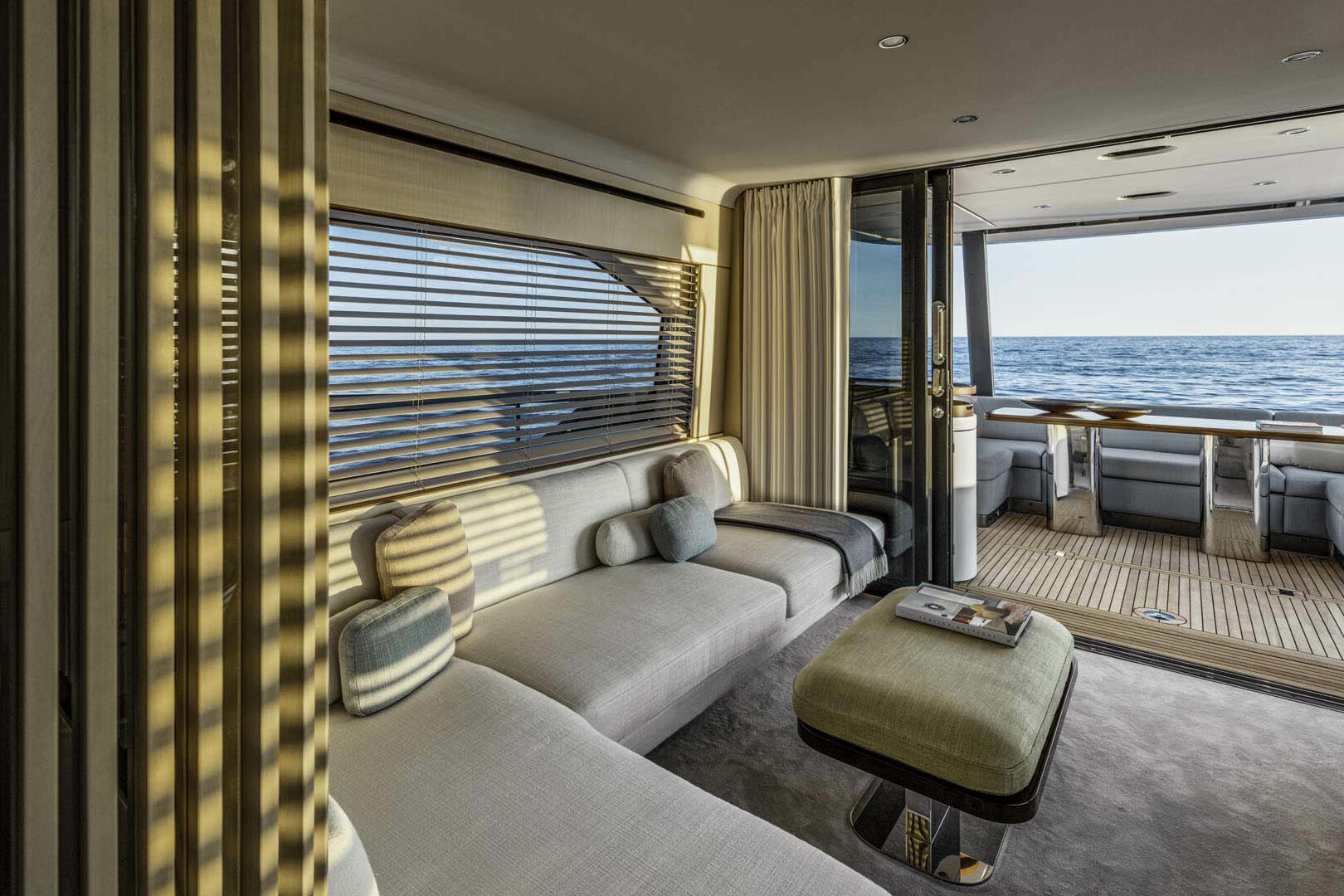 Azimut 68 Fly salon view towards aft