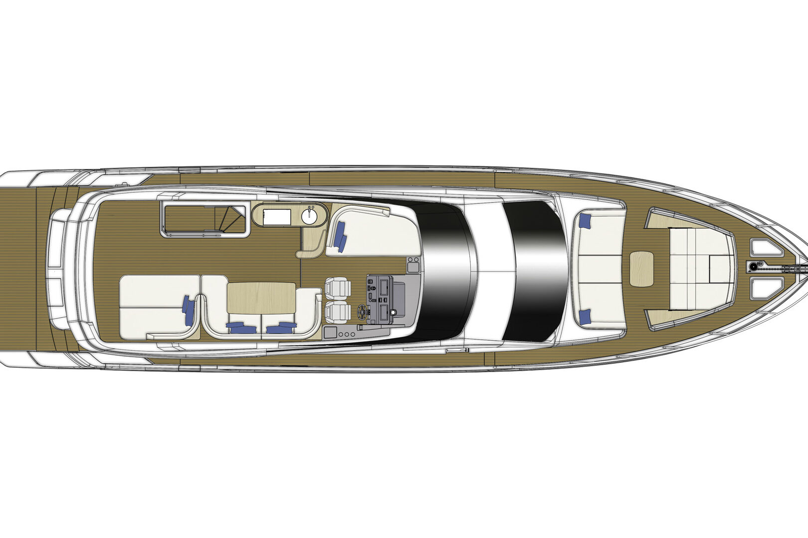 Azimut 68 Fly layout - flybridge