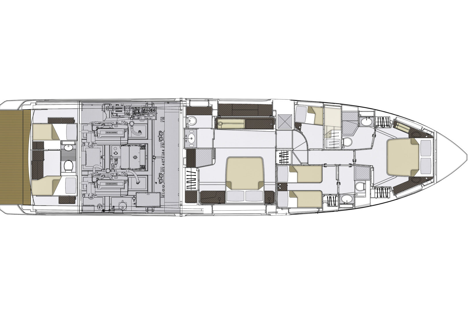 Azimut 68 Fly layout - lowerdeck